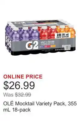 Costco OLÉ Mocktail Variety Pack, 355 mL 18-pack offer