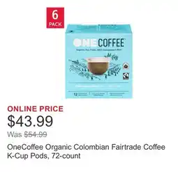 Costco OneCoffee Organic Colombian Fairtrade Coffee K-Cup Pods, 72-count offer