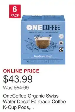 Costco OneCoffee Organic Swiss Water Decaf Fairtrade Coffee K-Cup Pods, 72-count offer