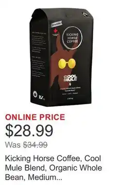 Costco Kicking Horse Coffee, Cool Mule Blend, Organic Whole Bean, Medium Roast offer