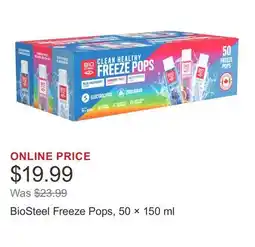 Costco BioSteel Freeze Pops, 50 × offer