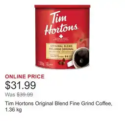 Costco Tim Hortons Original Blend Fine Grind Coffee offer