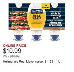 Costco Hellmann's Real Mayonnaise, 3 × offer