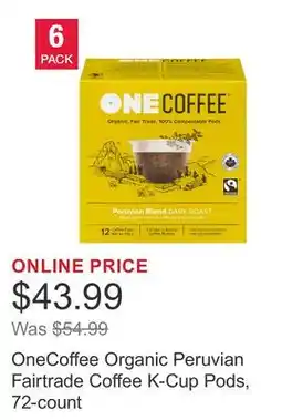 Costco OneCoffee Organic Peruvian Fairtrade Coffee K-Cup Pods, 72-count offer