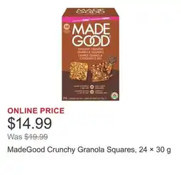 Costco MadeGood Crunchy Granola Squares, 24 × offer