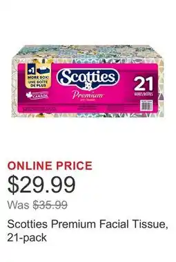 Costco Scotties Premium Facial Tissue, 21-pack offer