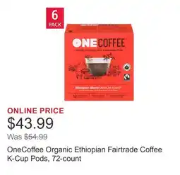 Costco OneCoffee Organic Ethiopian Fairtrade Coffee K-Cup Pods, 72-count offer