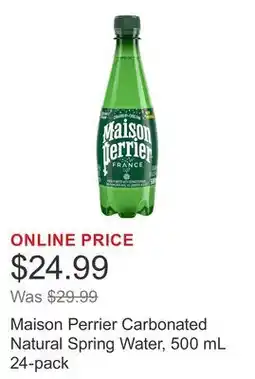 Costco Maison Perrier Carbonated Natural Spring Water, 500 mL 24-pack offer