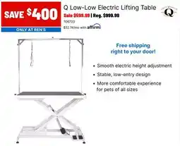 Ren’s Pets Depot Q Low-Low Electric Lifting Table offer