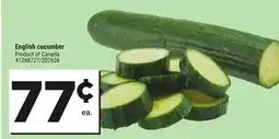 Giant Tiger English cucumber offer