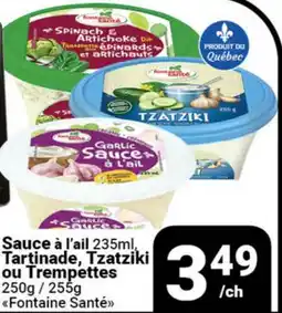 Pasquier Sauce à l'ail 235ml, Tartinade, Tzatziki ou Trempettes Fontaine Santé offer