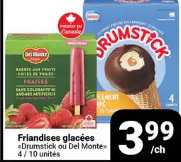 Pasquier Friandises glacées Drumstick ou Del Monte offer