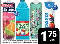 Pasquier Jus *Oasis* 960ml, Boisson Fruité 2L ou Thé (Arizona) offer