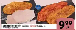 Pasquier Escalope de poulet nature ou marinée offer