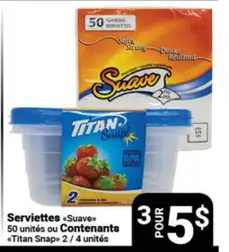 Pasquier Serviettes Suave 50 unités ou Contenants Titan Snap 2 / 4 unités offer