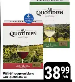 Pasquier Vinier rouge ou blanc Au Quotidien offer