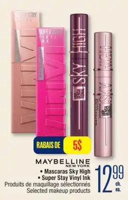Jean Coutu MAYBELLINE Mascara Sky High, Super Stay Vinyl Ink Selected makeup products offer