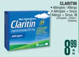 Jean Coutu CLARITIN Allergies, Allergies + Sinus, 10 offer