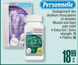 Jean Coutu PERSONNELLE Muscle and back pain relief Extra strength, Platine offer