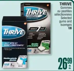 Jean Coutu THRIVE Selected gums and lozenges offer