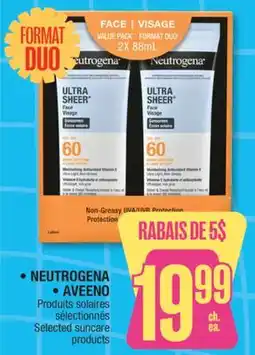 Jean Coutu NEUTROGENA, AVEENO Selected suncare products offer