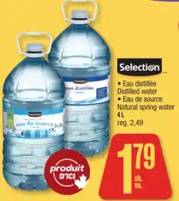Jean Coutu SELECTION Distilled water, Natural spring water offer