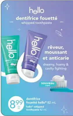Jean Coutu hello whipped toothpaste offer