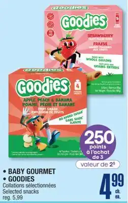 Jean Coutu BABY GOURMET, GOODIES Selected snacks offer