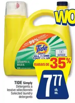 Jean Coutu TIDE Simply Selected laundry detergents offer