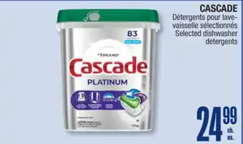 Jean Coutu CASCADE Selected dishwasher detergents offer