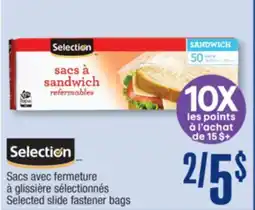 Jean Coutu Selection Selected slide fastener bags offer