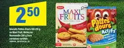 Maxi BISCUITS PATTES D'OURS, 168-210 G OU MAXI FRUIT, METEO OU NORMANDIE 280 G, DARE offer