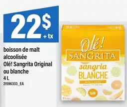 Maxi BOISSON DE MALT ALCOOLISÉE OLÉ! SANGRITA ORIGINAL OU BLANCHE offer