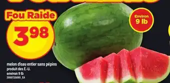 Maxi MELON D'EAU ENTIER SANS PÉPINS, ENVIRON 9 LB offer