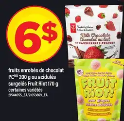 Maxi FRUITS ENROBÉS DE CHOCOLAT PC, 200 G OU ACIDULÉS SURGELÉS FRUIT RIOT, 170 G offer