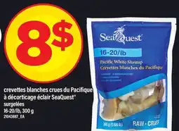 Maxi CREVETTES BLANCHES CRUES DU PACIFIQUE À DÉCORTICAGE ÉCLAIR SEAQUEST , 300 G | offer