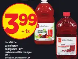 Maxi COCKTAIL DE CANNEBERGE OU LÉGUMES PCMD | CRANBERRY OR VEGETABLE COCKTAIL offer