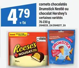 Maxi CORNETS CHOCOLATÉS DRUMSTICK NESTLÉ OU CHOCOLAT HERSHEY'S offer