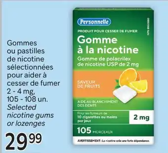 Brunet Personnelle Gommes ou pastilles de nicotine sélectionnées pour aider à cesser de fumer offer