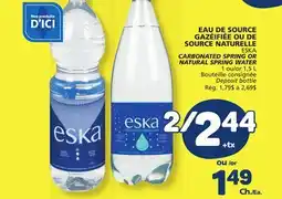 Marché Bonichoix ESKA CARBONATED SPRING OR NATURAL SPRING WATER offer