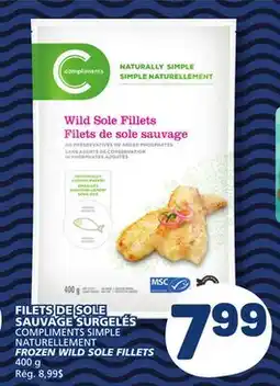 Marché Bonichoix COMPLIMENTS SIMPLE NATURELLEMENT FROZEN WILD SOLE FILLETS offer