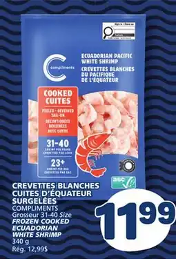 Marché Bonichoix COMPLIMENTS FROZEN COOKED ECUADORIAN WHITE SHRIMP offer