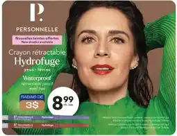 Jean Coutu PERSONNELLE Waterproof retractable pencil offer