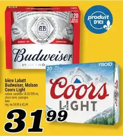 Marché Richelieu BIÈRE LABATT BUDWEISER, MOLSON COORS LIGHT | BEER offer