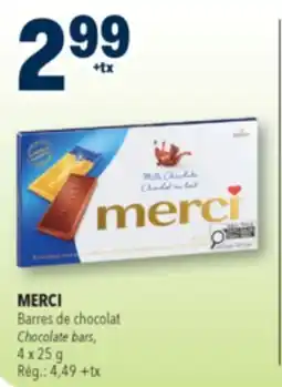 Familiprix Merci milk chocolate bars offer