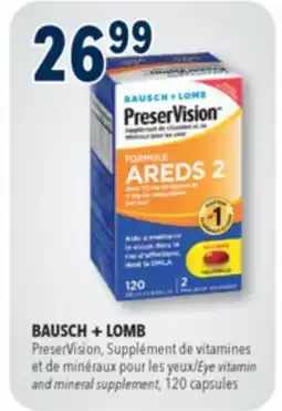 Familiprix Bausch + Lomb Bausch + Lomb PreserVision soft gel vitamin and mineral supplement for eyes 120un offer