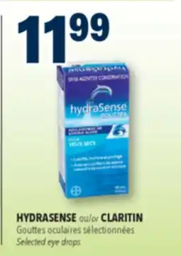 Familiprix HYDRASENSE ou CLARITIN Gouttes oculaires sélectionnées offer