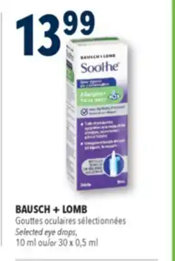 Familiprix Bausch + Lomb Soothe lubricating eye drops for allergy relief and dry eye 10ml offer