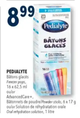 Familiprix Pedialyte assorted flavours frozen sticks 16un offer