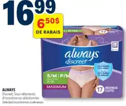 Familiprix Always Discreet underwear Maximum S/M 2-14 17un offer